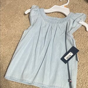 Tommy Hilfiger Light Blue Kids Ruffle Sleeve Top